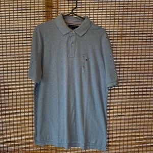 Men’s, large, Tommy Hilfiger Polo blue knit shirt